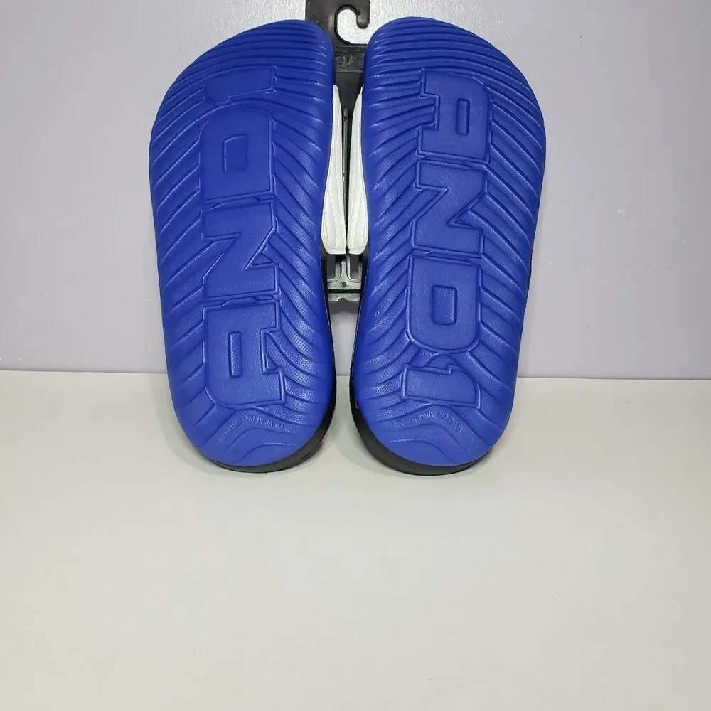 AND1 NWT White Black Men's Unisex Slides Slip On Sandals Sz 8
